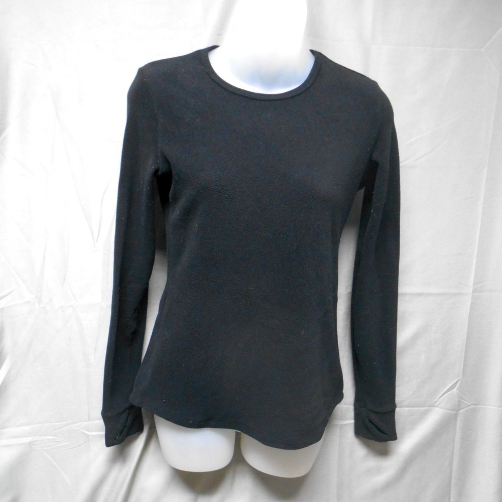Cuddl Duds Climate Right black fleece top small